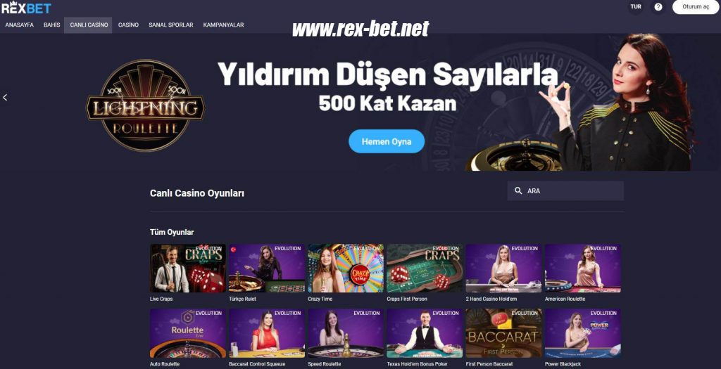 Rexbet Canlı Casino